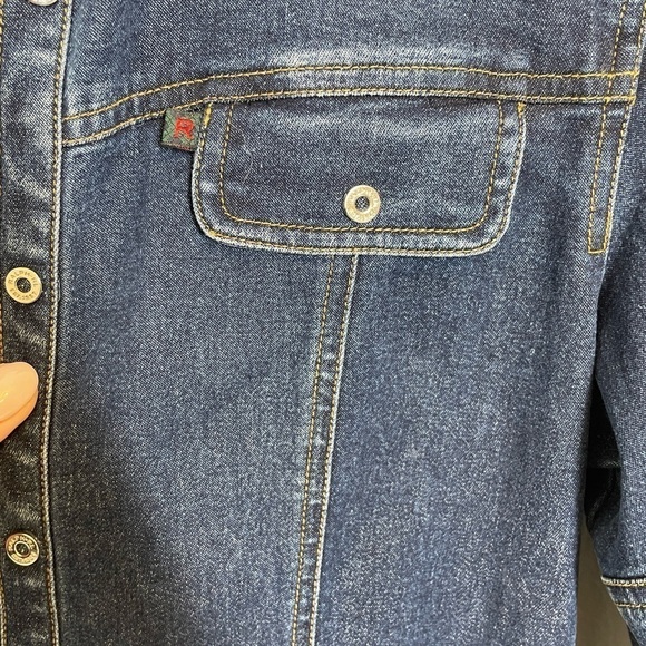 Vintage Ralph Ralph Lauren Blue Label Denim Dress Puff Shoulders Front Snaps 4 - Picture 13 of 16